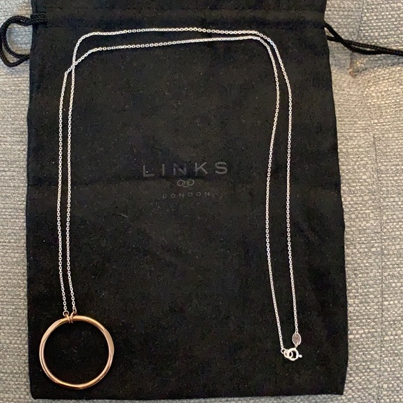 18ct solid Rose gold Links London long chain pendant - Picture 5 of 6